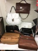 7 leather handbags,