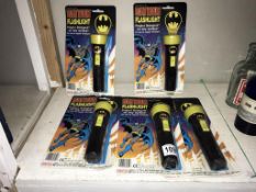 5 Batman flash light torches in original packaging