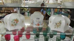 Three 1930/40's glass lamp shades.