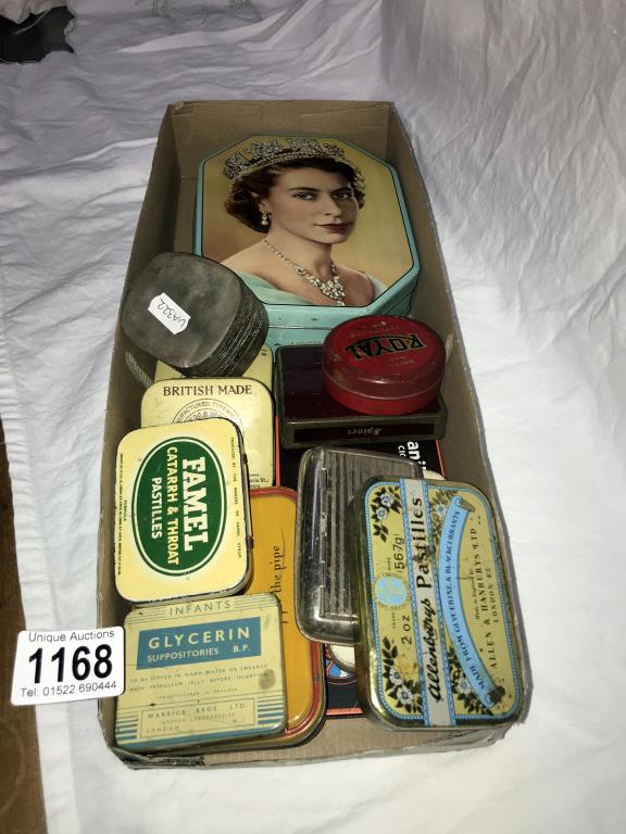 A selection of vintage tins