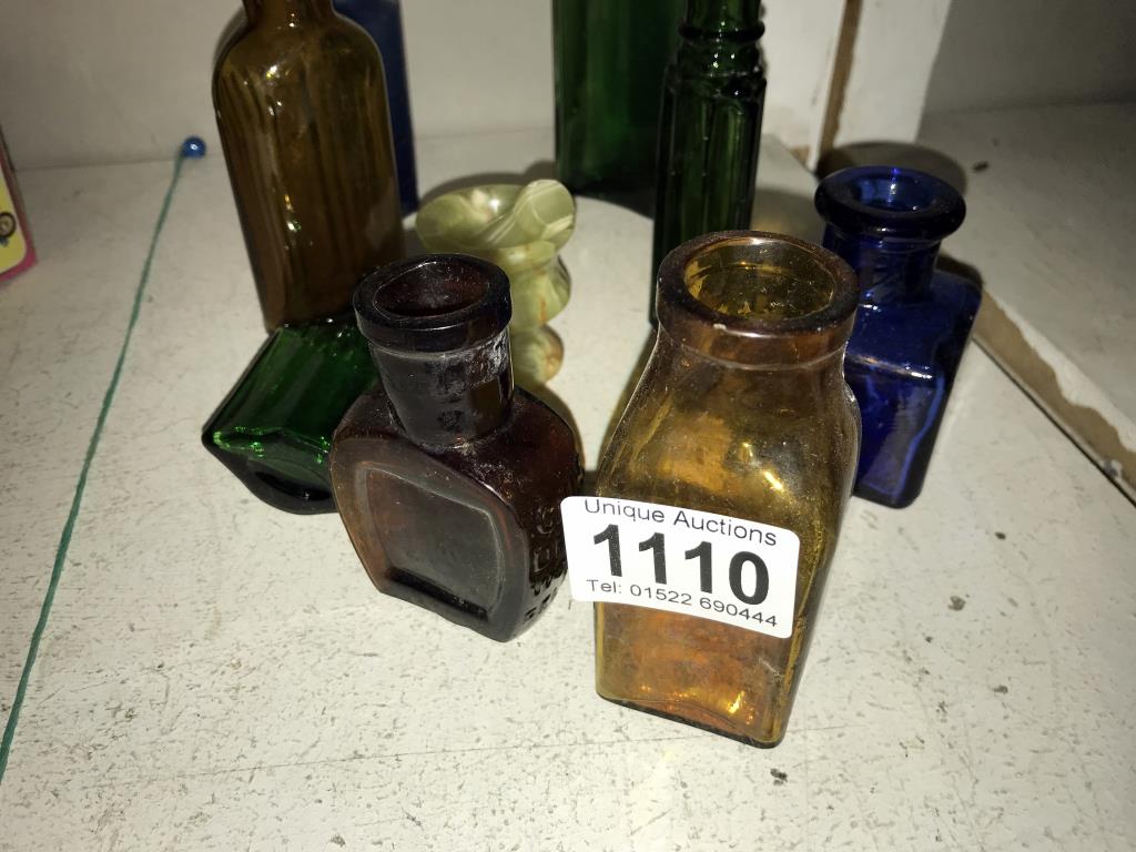A quantity of small blue, green & brown bottles including Jeyes etc. - Image 3 of 3
