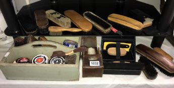 A good selection of vintage shoe brushes,