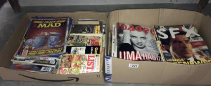 2 boxes of comics and books including movie related.