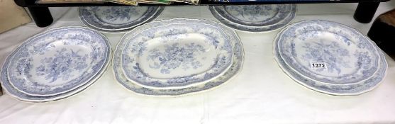 2 Asiatic pheasant meat platters with 10 matching plates