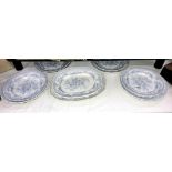 2 Asiatic pheasant meat platters with 10 matching plates