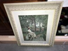 Framed and glazed print 'Off' by Edward Blair Leighton 1853-1922