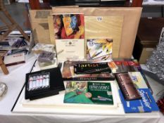 A good selection of new artists materials including pastels, pencils,