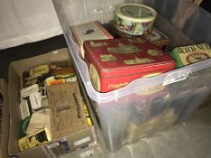 2 boxes of collectable tins