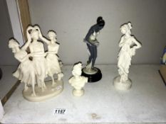 The 3 Graces resin statue and 3 other figures