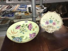 An Aynsley gilded floral bowl and an Aynsley dish