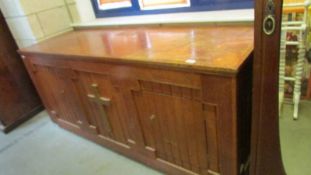 A good quality oak ecclesiastical sideboard. (Collect only).