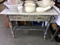 An Edwardian marble top washstand