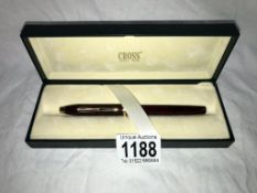 A boxed cross fountain pen (appears unused)