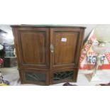 A small mahogany inlaid cabinet. (collect only).