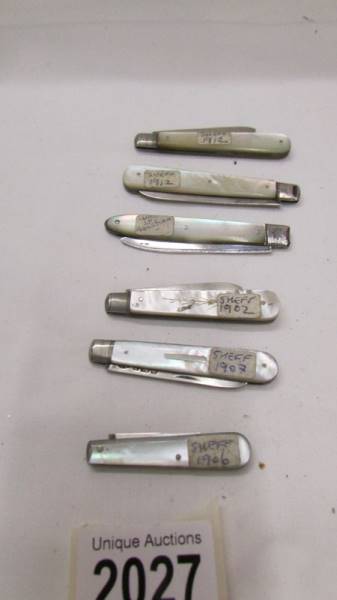 Six silver pen knives. - Image 4 of 4