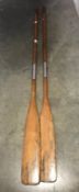 A pair of vintage rowing boat oars