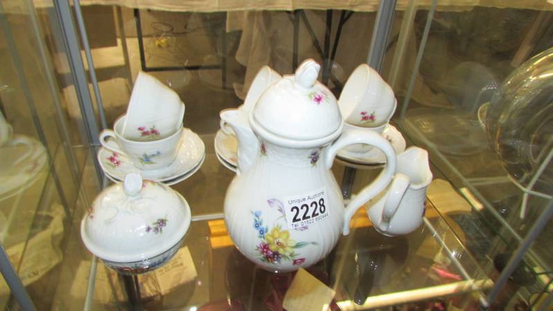 A Dresden Germany fifteen piece coffee set. (Collect only).