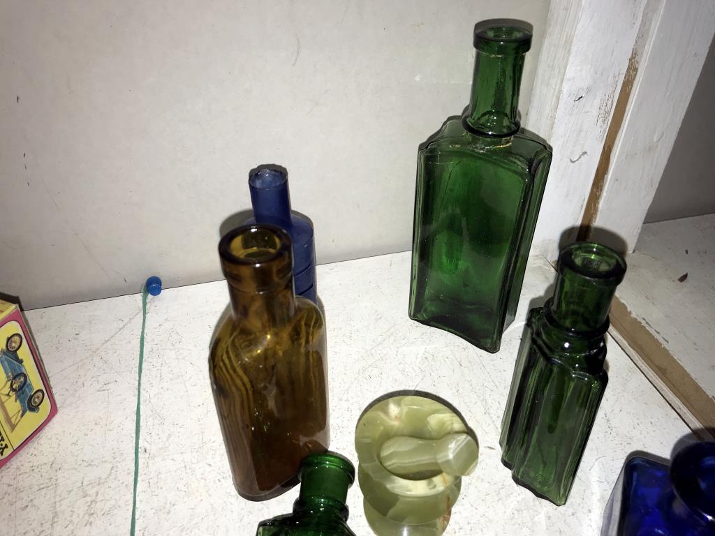 A quantity of small blue, green & brown bottles including Jeyes etc. - Image 2 of 3