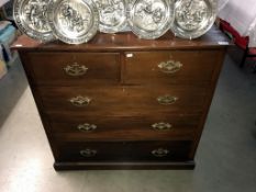 A Victorian stained pine chest of drawers (95cm x 43cm x 91cm high)