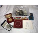 A collection of coins & medals etc.