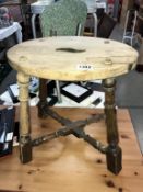 A vintage oak stool