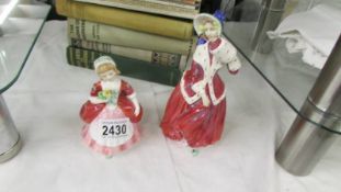 Two Royal Doulton figurines - Christmas Morn HN1992 and Valerie HN2107.