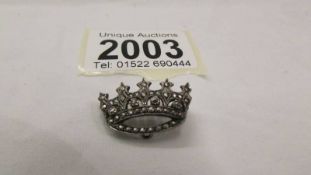 A nice quality silver marcasite brooch in the form of a crown.