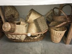 A quantity of wicker baskets etc