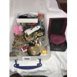 A box of mixed costume jewellery