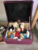 A toy box full of Popeye toys and Plush toys.