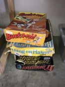 A quantity of vintage games including Axecution, Hang on Harvey, Parker striker flood lights,