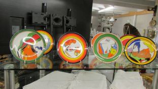 A set of eight Wedgwood Clarice Cliff Bizarre plates.
