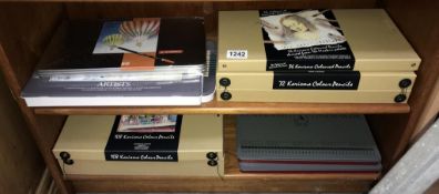 A good selection of new artists colour pencil sets (2 shelves)