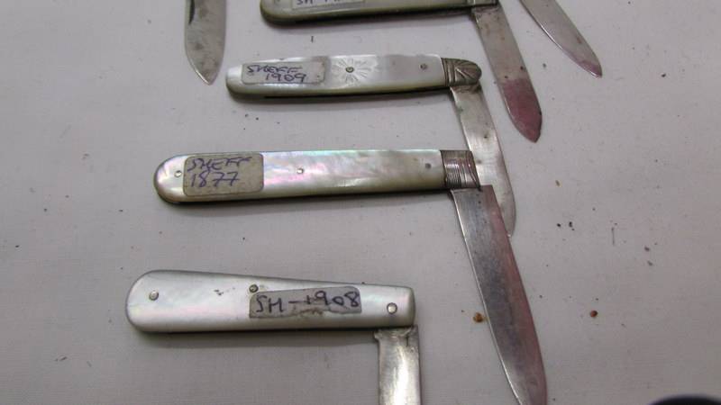 Six silver pen knives. - Image 3 of 4