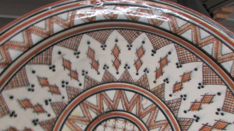 A large geometric pattern ceramic bowl, 16.5" diameter. - Image 3 of 3