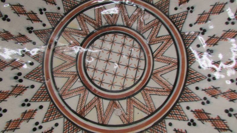 A large geometric pattern ceramic bowl, 16.5" diameter. - Image 2 of 3