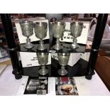 6 Franklin Mint museum collection pewter Goblet collection