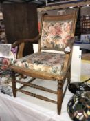 A 1930/50's armchair re-upholstered