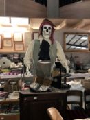 A large automaton Halloween pirate skeleton, mains powered but no lead so sold as untested,