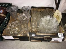 2 boxes of glassware including bowls, glasses etc.