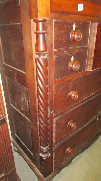A large Victorian Scotch chest of drawers. (Collect only). - Image 2 of 3