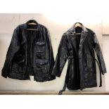 2 black lamb skin leather jackets, size XXL,