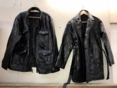 2 black lamb skin leather jackets, size XXL,