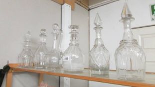 Six glass decanters in various styles. (Collect only).