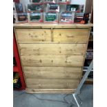A reclaimed solid pine chest of drawers (89cm x 46cm x 109cm)(Collect only)