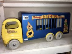 A Tri-Ang Regal Circus truck (missing rear door)