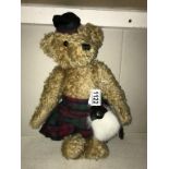 A Merrythought Ltd Edition Scottish bear with growler 147/950