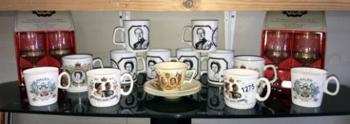 A quantity of Royal commemorative mugs,