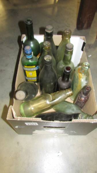 A box of old bottles. (Collect only).