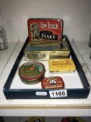 5 vintage tobacco tins including Tom Tough, Digger Flake,